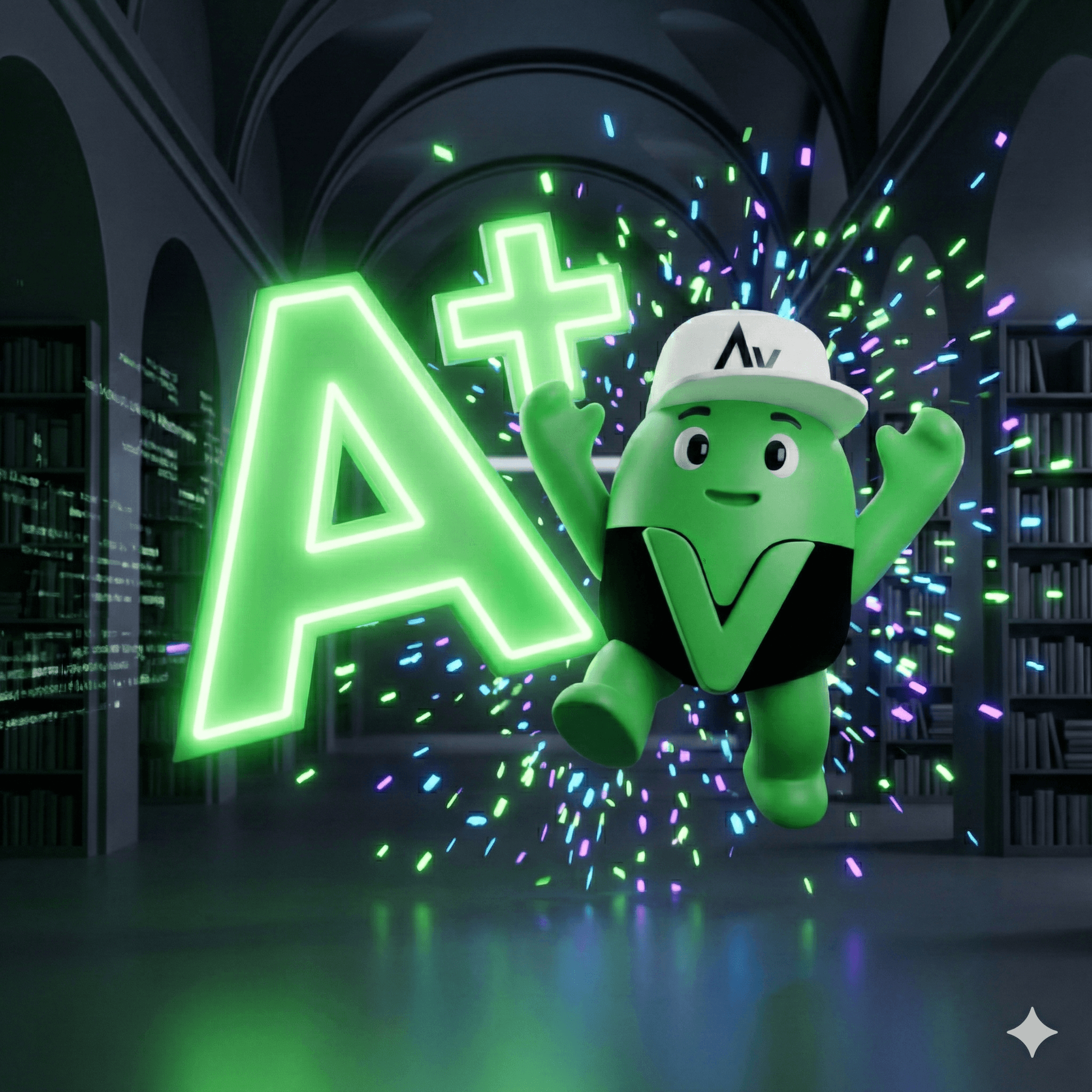 Student celebrating A+